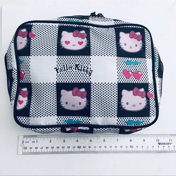 Hello Kitty Travel Organizing Pouch 3 Sections Drawstring, Net & Zipper Sanrio - Picture 2 of 12